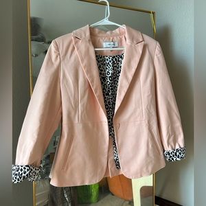 John + Jenn pink and leopard blazer